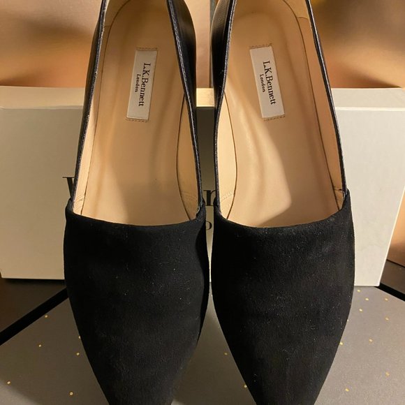 L.K. BENNETT LONDON D'ORSAY FLAT SLIPPER POINTED TOE - Picture 2 of 7